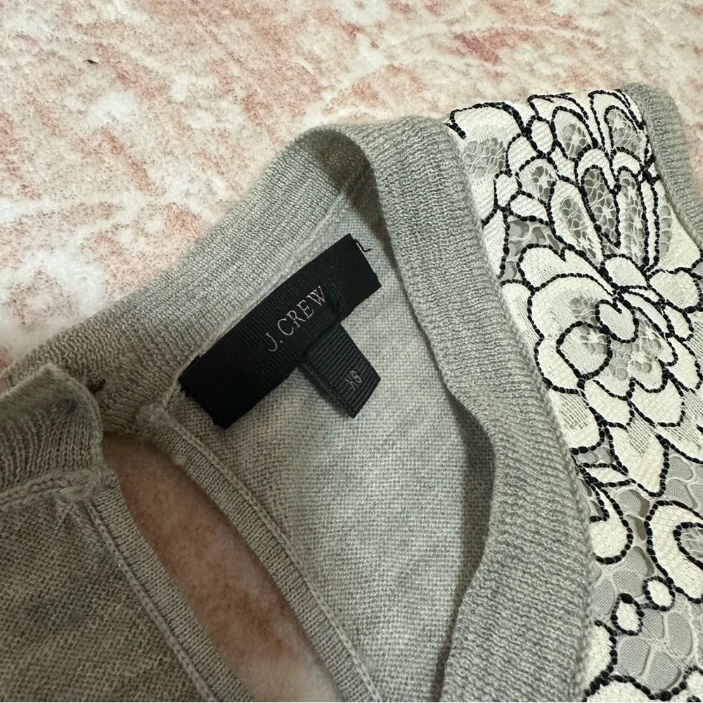 J CREW 100% Merino Wool Lace Top - Picture 3 of 8